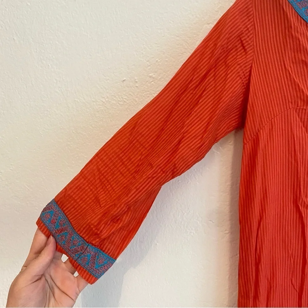 Gretchen Scott Designs Bib‎ Collar Orange and Blue Tunic
